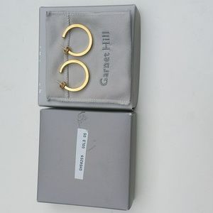 NEW Garnet Hill Shana Gulati Hour Diamond Hoops Gold Earnings